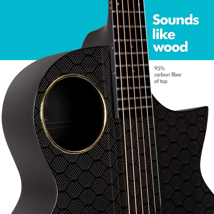 Enya Carbon Gitarre EA-X4E 41 Zoll Electric Akustikgitarre mit Elixier Saiten mit Tasche Gurt Pickup