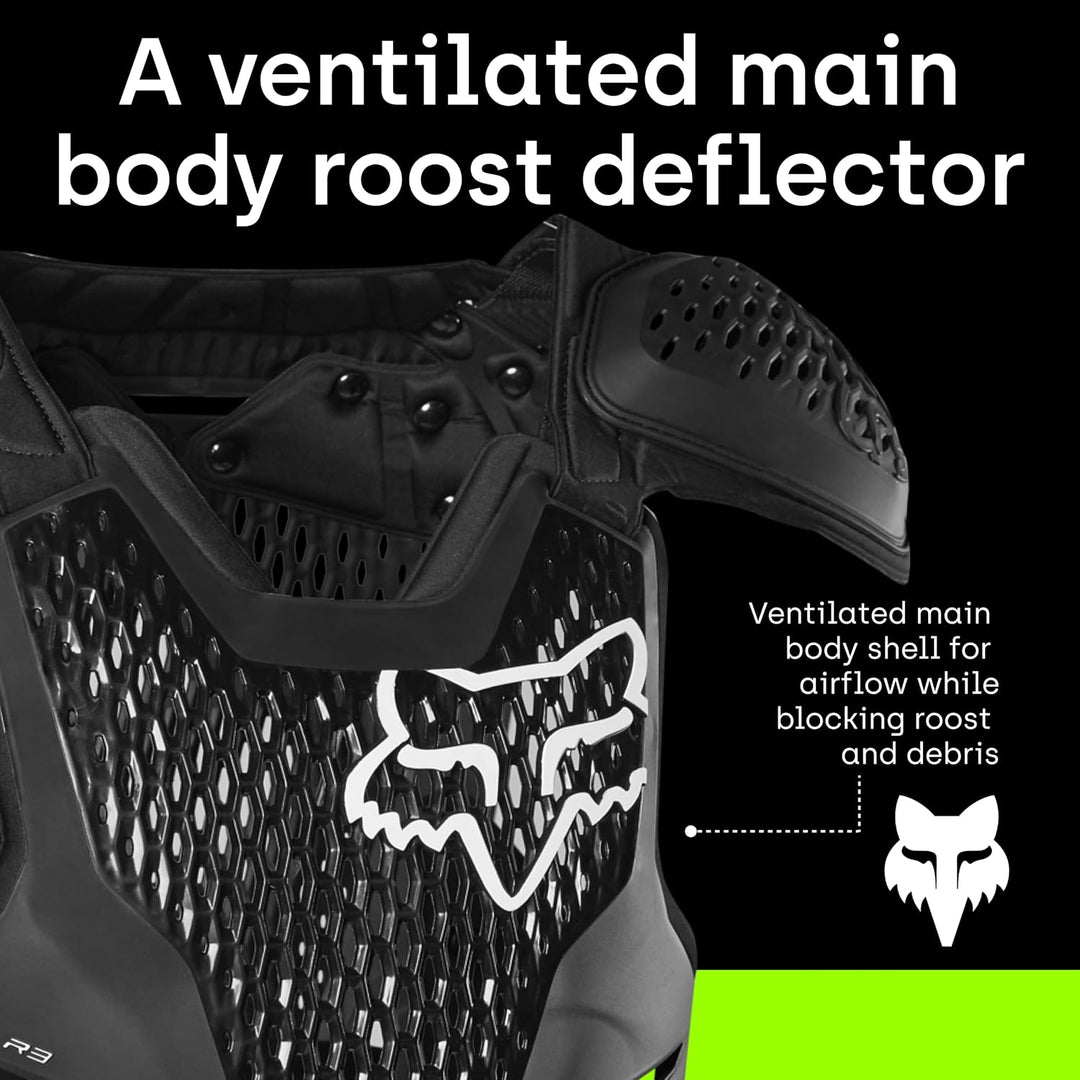 Fox Racing Unisex adult R3 Brustpanzer L-XL Schwarz, L-XL Schwarz