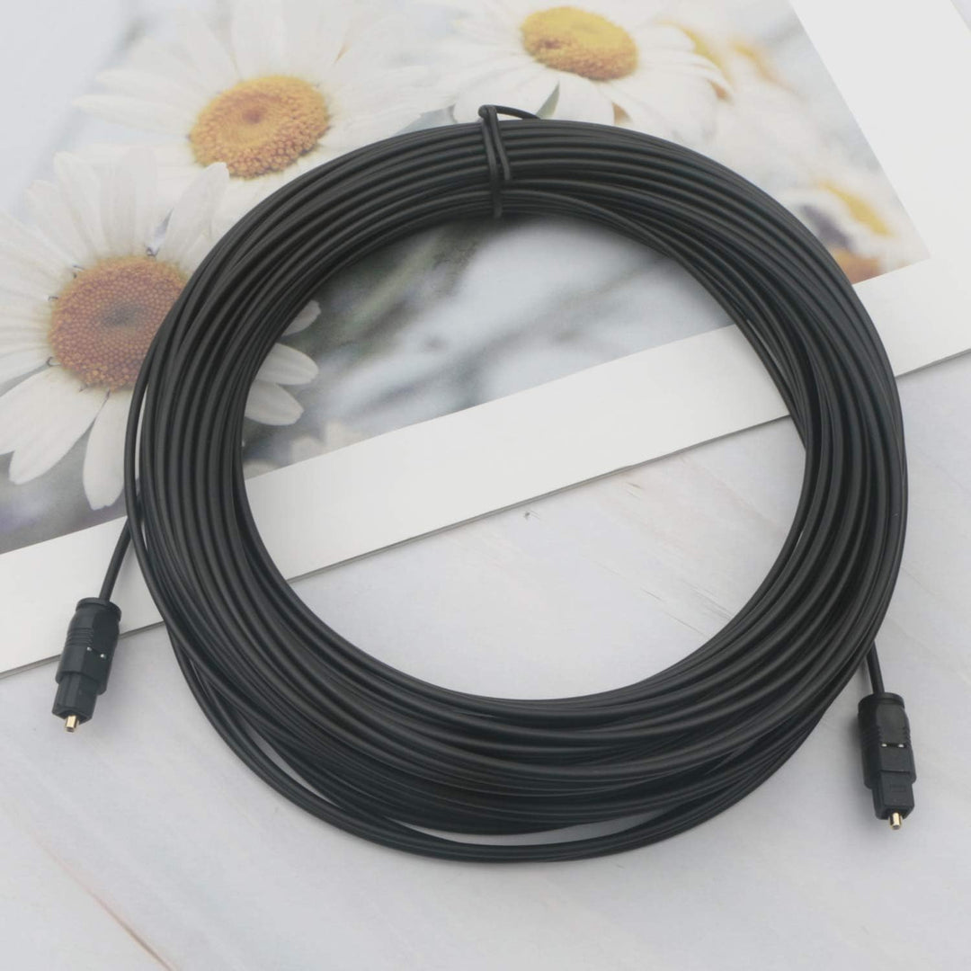 Pxyelec 30M Schwarz SPDIF Toslink-Kabel für digitales Glasfaser-Audio für Heimkino, Digitalfernsehen