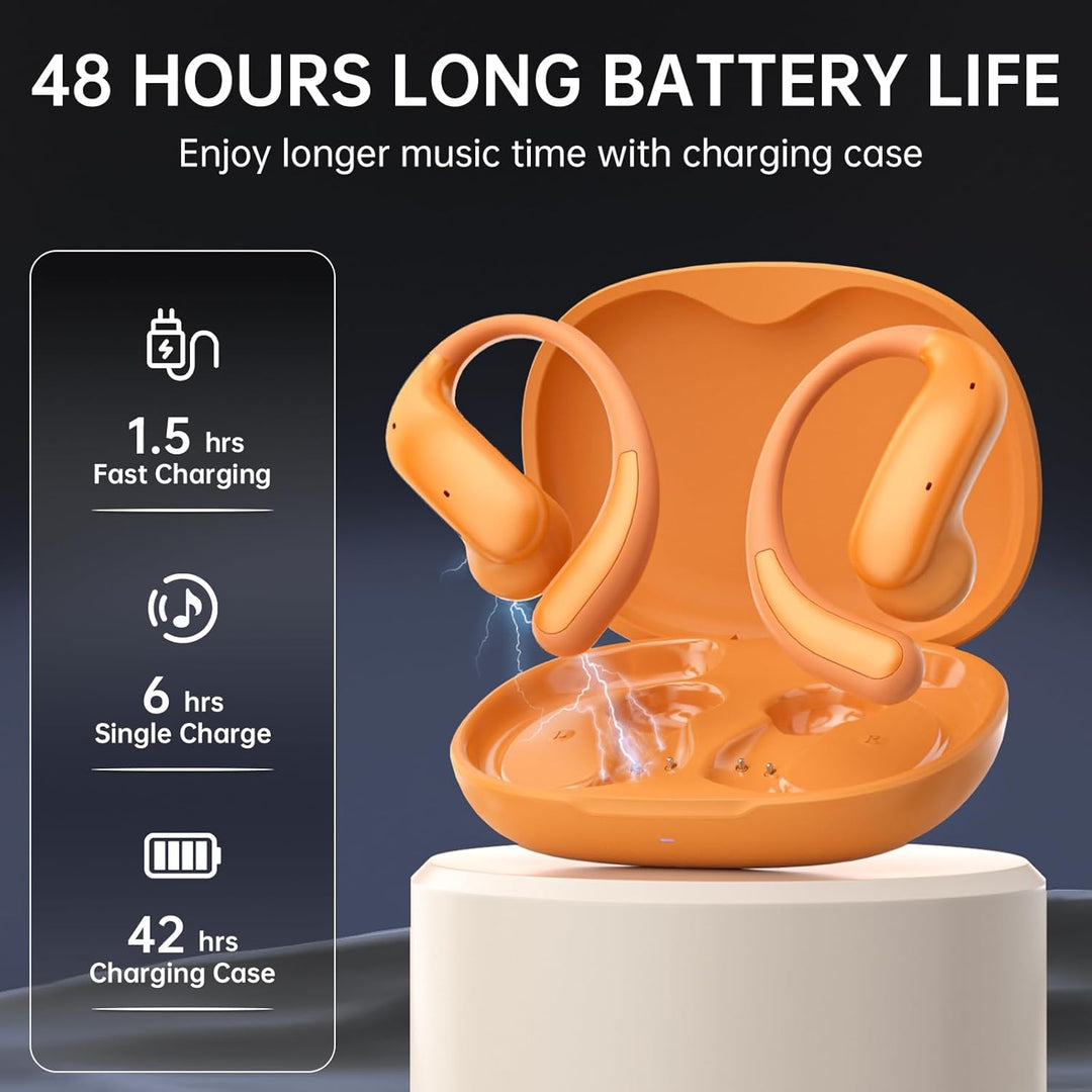 i70 Open-Ear-Ohrhörer Bluetooth 6.0 Kabellose Ohrhörer mit Ohrbügeln, Leichte & Bequeme Sport-Open-E