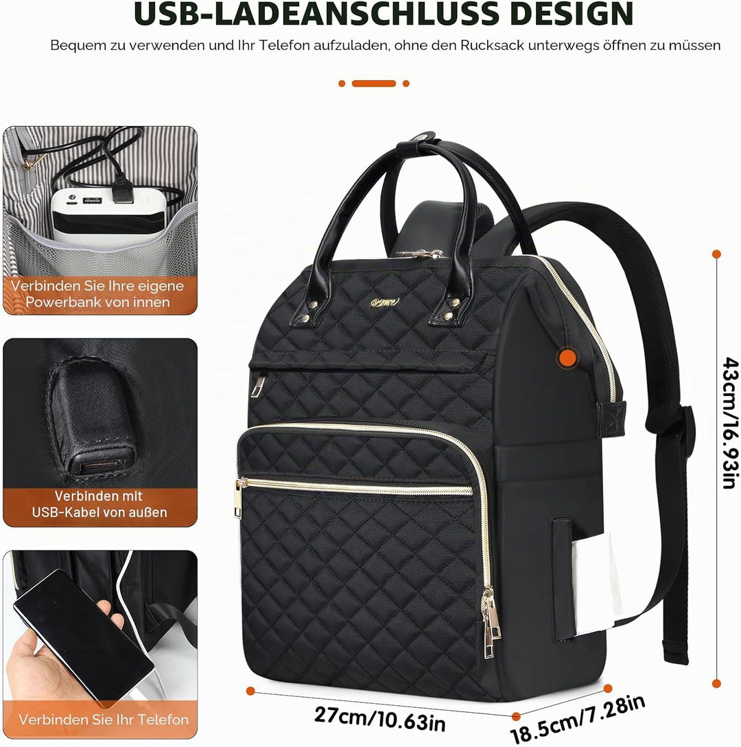 Rucksack Damen,Laptoptasche Frauen 15,6 Zoll Wasserdicht,Schultasche Schulrucksack Mädchen Teenager,