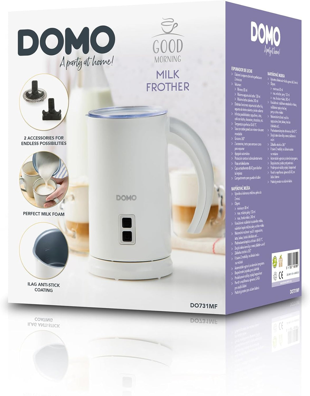 DOMO DO731MF Milchaufschäumer - Weiss - 550 W