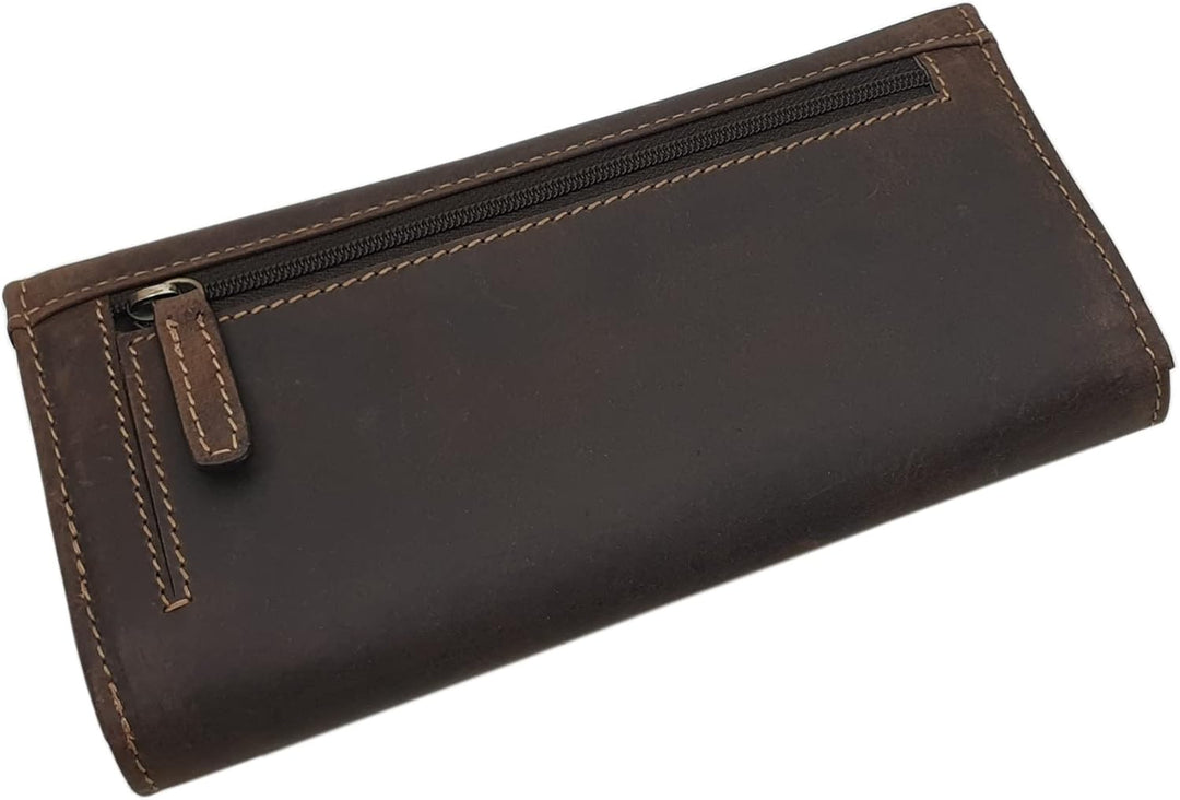 Grosse Vollrindleder Damen Geldbörse / Geldbeutel / Portemonnaie / Geldtasche / Portmonee mit Lianen