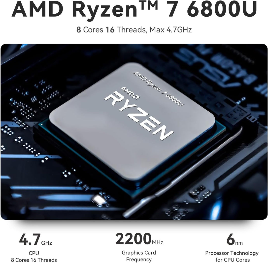 TRIGKEY Mini-PC, Ryzen 7 5800H (8C/16T, bis zu 4,4 GHz), S5 Mini-Computer 32G DDR4 1T NVMe SSD, 4K-A