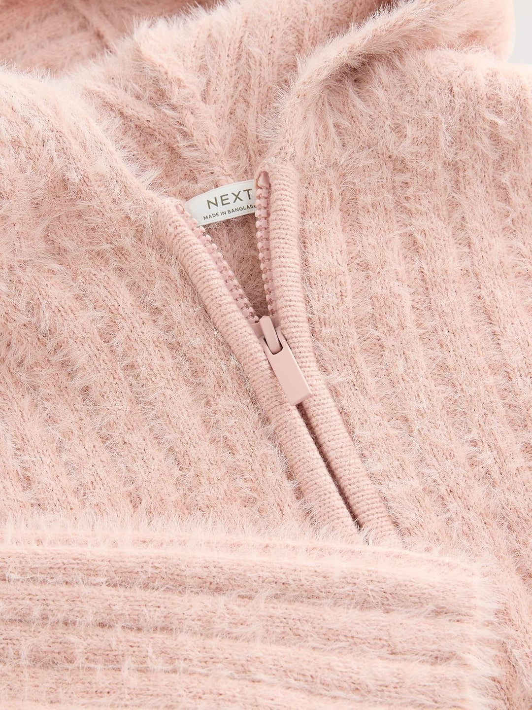 NEXT Mädchen Flauschige Kapuzenjacke mit durchgehendem Reissverschluss 16 Jahre Rosa, 16 Jahre Rosa