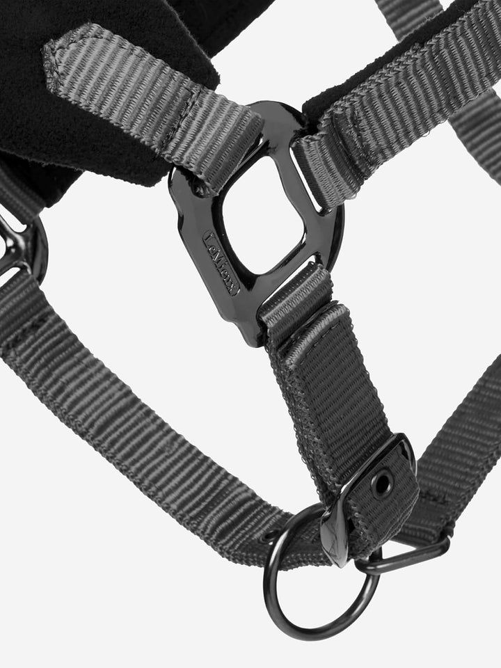 LeMieux Vogue Fleece Headcollar and Leadrope Halfter Pony schwarz / grau, Pony schwarz / grau