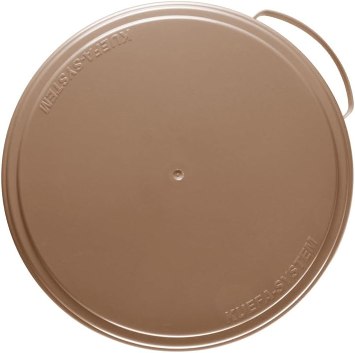 KUEFA 60L Müllsackständer mit flachem Deckel - Gelber Sack Mülleimer (Cappuccino), Cappuccino