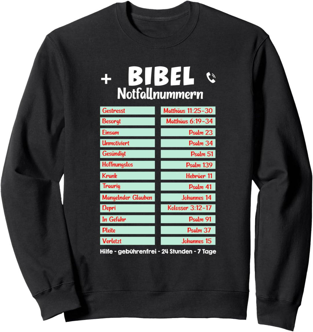 Notfall Bibelverse zur Taufe - Lustige christliche Sprüche Sweatshirt