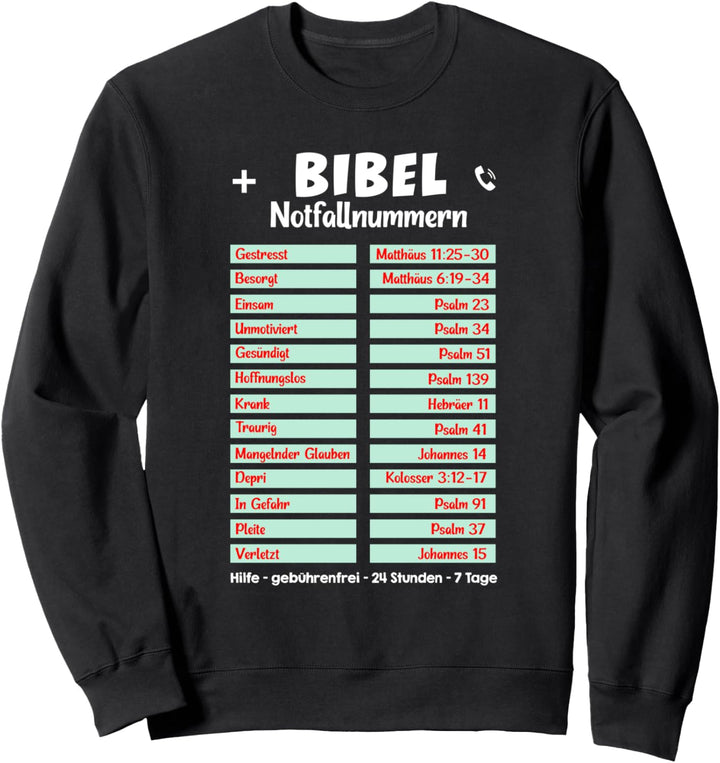 Notfall Bibelverse zur Taufe - Lustige christliche Sprüche Sweatshirt