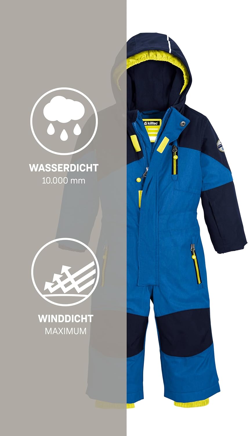Killtec Unisex Kinder Kesley Mini Skioverall/Schneeanzug mit Kapuze und Schneefang 122-128 royal, 12
