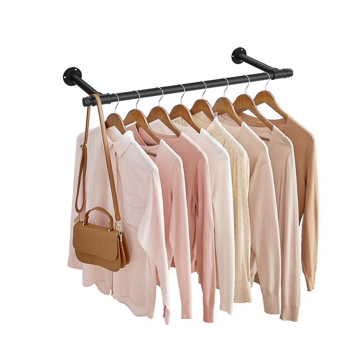 SONGMICS Kleiderstange für die Wand, Kleiderständer Wandmontage, Industrie-Design, platzsparend, 30
