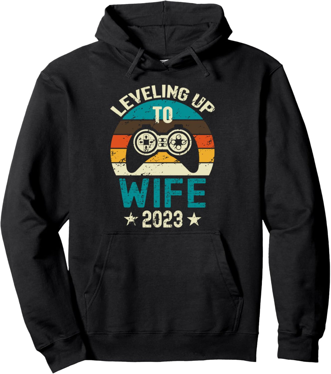 Aufstieg zum Ehefrau-Level freigeschaltet 2023 Frisch verheirateter Spieler Pullover Hoodie