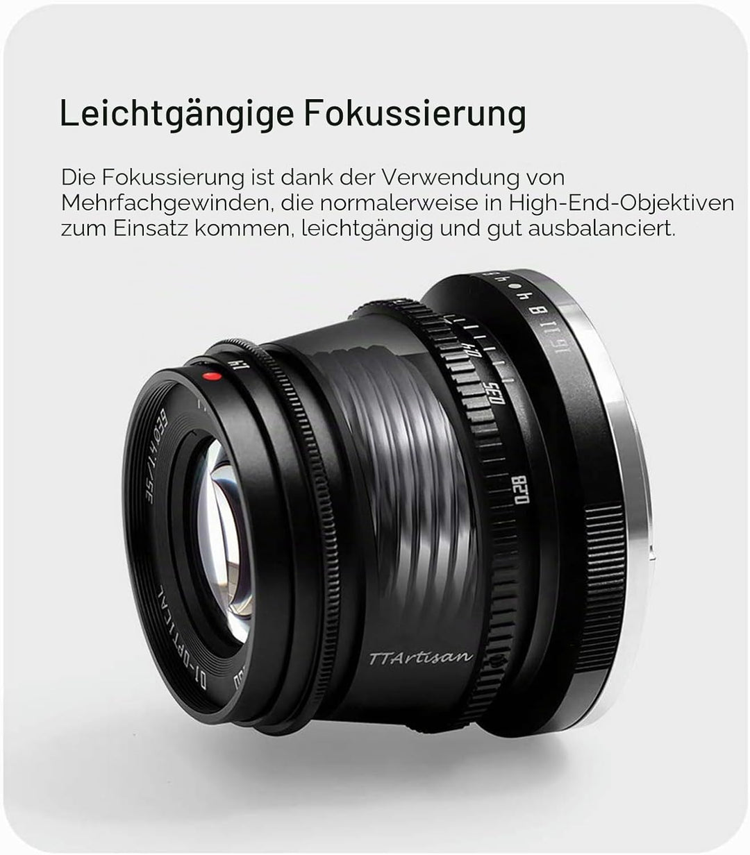 TTARTISAN 35 mm f1.4 APS-C manueller Fokus Objektiv für RF-Mount, schwarz Canon RF schwarz, Canon RF