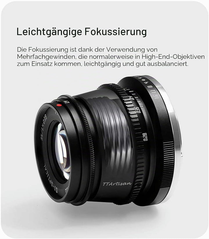 TTARTISAN 35 mm f1.4 APS-C manueller Fokus Objektiv für RF-Mount, schwarz Canon RF schwarz, Canon RF