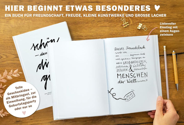 Eine der Guten Gästebuch zum Geburtstag mit Fragen zum Ausfüllen, Weiss | Witziges Freundebuch für E