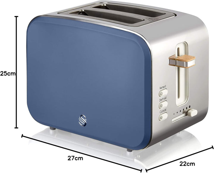 Swan Nordic Frühstücks-Set, kabellos, 1,7 l, 2200 W, Toaster mit breitem Schlitz, 2 Scheiben, 3 Funk
