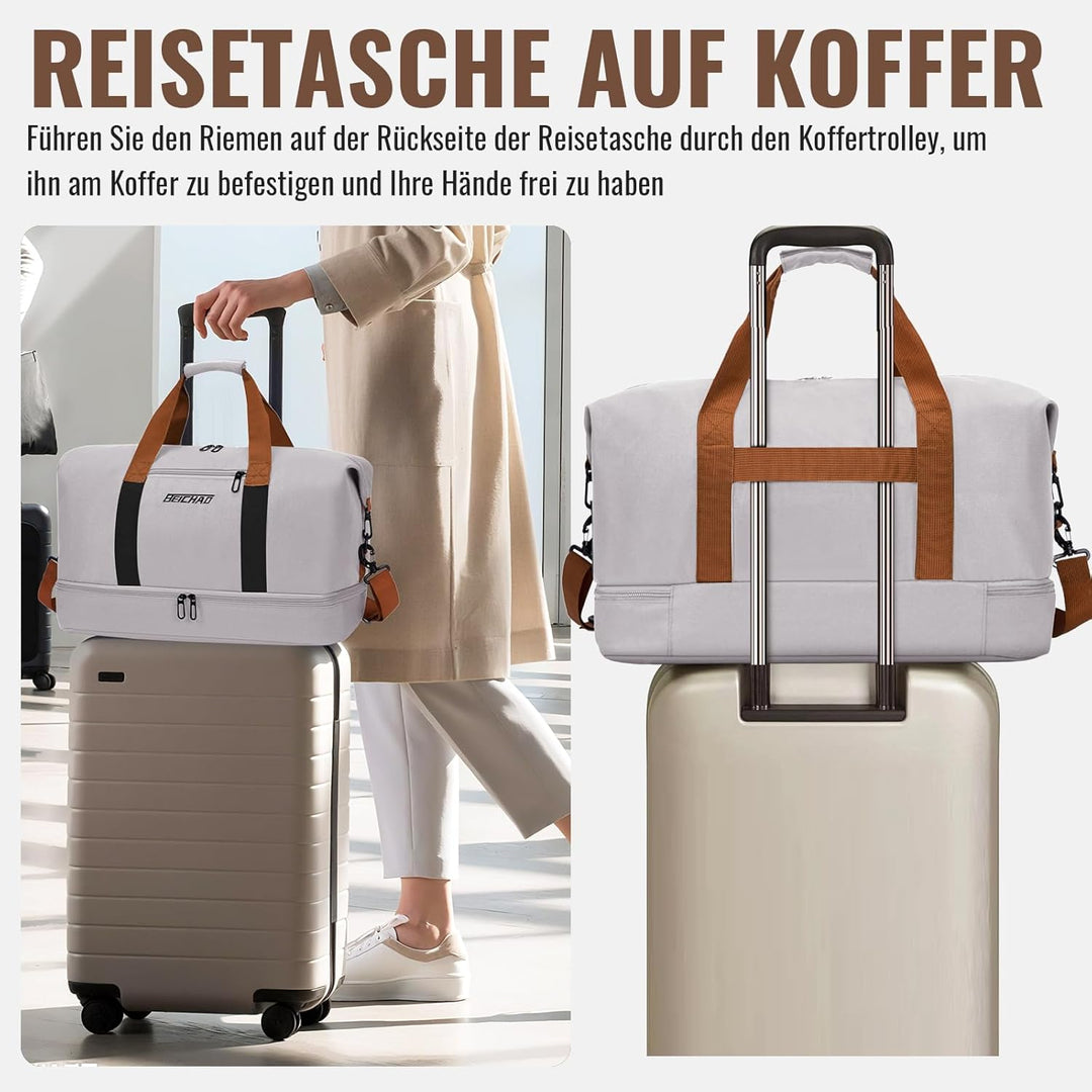 Sporttasche & Reisetasche für Damen und Herren - mit Schuhfach & Nassfach, Large Capacity Travel Bag