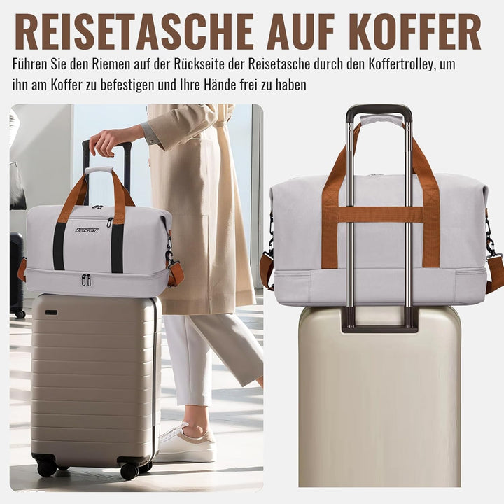 Sporttasche & Reisetasche für Damen und Herren - mit Schuhfach & Nassfach, Large Capacity Travel Bag