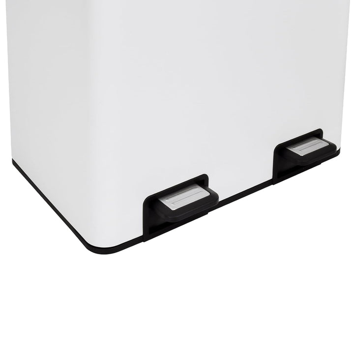 SVITA TMH2X30 Mülleimer 60L Mülltrennsystem 2 Fächer 2x30L Softclose-Deckel Pedal versteckbar Kunsts