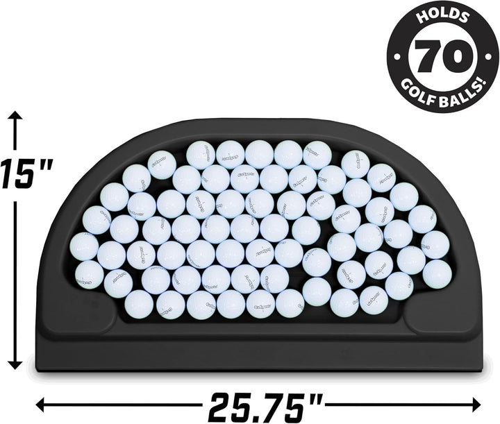 GoSports All-Weather Golf Ball Tray - 70 Ball Capacity - Compatible with All Hitting Mats Schwarz, S