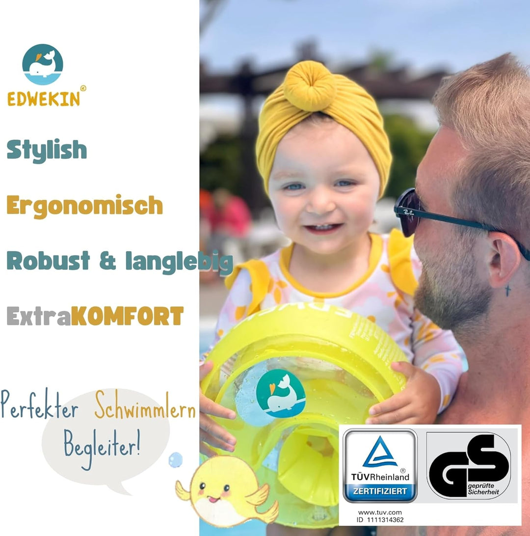 EDWEKIN® Premium Schwimmflügel für Kinder (1–6 Jahre) | TÜV geprüft, extragrosse Luftkammern | Perfe
