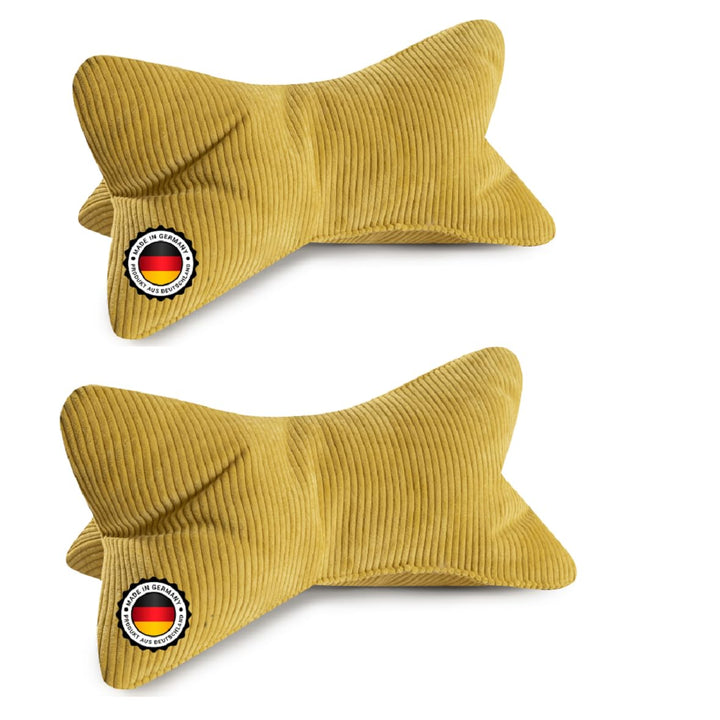 Zwei Leseknochen Selma Cord Look ergonomische Form für Nacken- oder Lendenstütze Flexible Stütze für