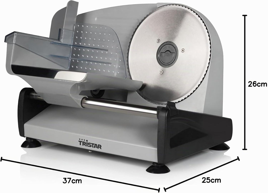 Tristar Allesschneider - mit einstellbarer Schnittstärke [0-15 mm] - [Brot- und Fleischschneider], E