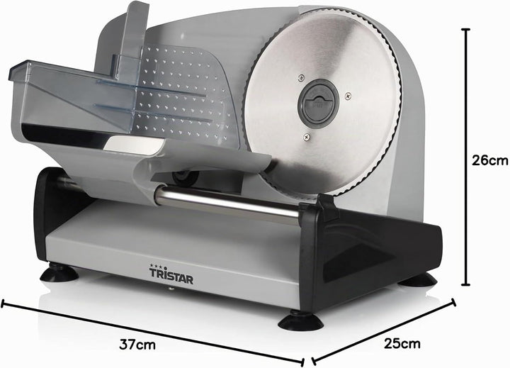 Tristar Allesschneider - mit einstellbarer Schnittstärke [0-15 mm] - [Brot- und Fleischschneider], E