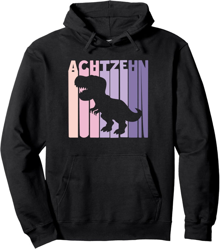 18. Geburtstag Retro Dino Mädchen süsses Dinosaurier Motiv Pullover Hoodie