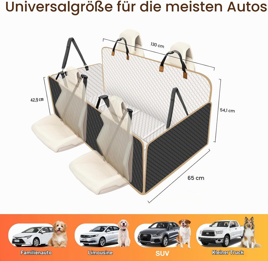 Hundedecke Auto Rückbank Fester Boden - 4 Stabile Platten Hundedecke Rücksitzbank mit Harter Unterse