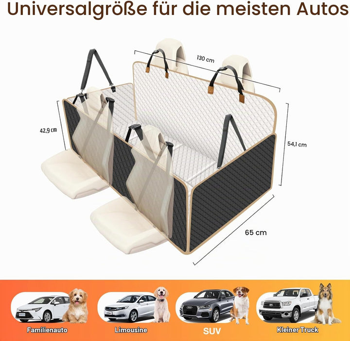 Hundedecke Auto Rückbank Fester Boden - 4 Stabile Platten Hundedecke Rücksitzbank mit Harter Unterse