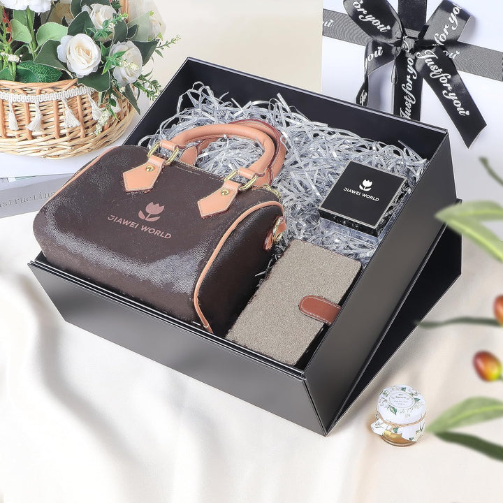 JiaWei Geschenkbox 33 x 31 x 11,5 cm Gross, Geschenkkarton mit Magnetisch Deckel &amp; Kreuzförmige Schl