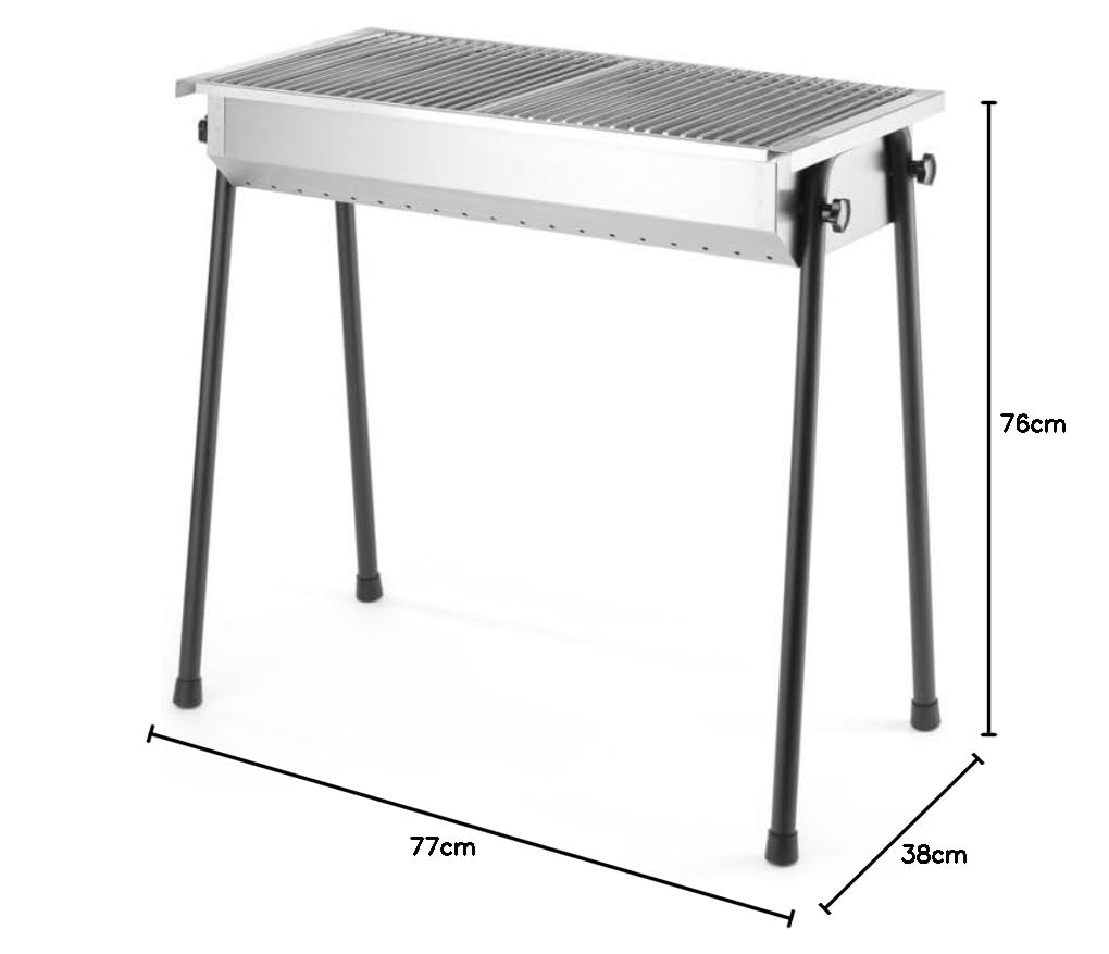 HENDI Holzkohlegrill, inkl 2 roste von je 345x345mm, Model Patio, mit abnehmbaren Füssen, Bräter, BB