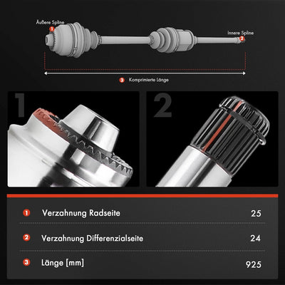 Frankberg Antriebswelle Vorne Rechts Kompatibel mit Berlingo EC ER B9 1.2L 1.6L 2008-Heute C4 I LC 1