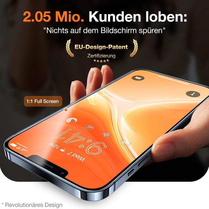 TORRAS für iPhone 12/12 Pro für Panzerglas Zertifizierung auf TOP Stossfestigkeit Schutzglas iPhone