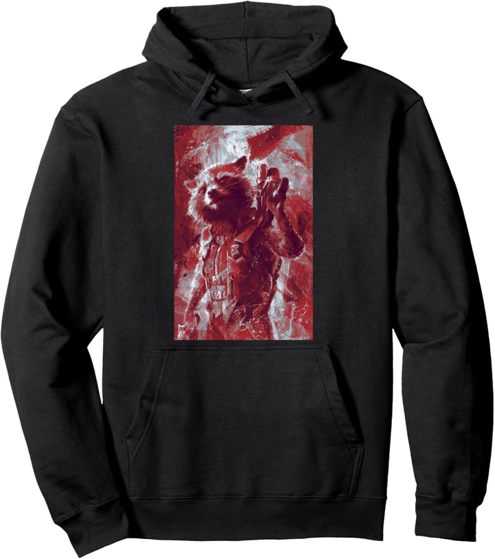 Marvel Avengers Rocket Red Painted Portrait Pullover Hoodie
