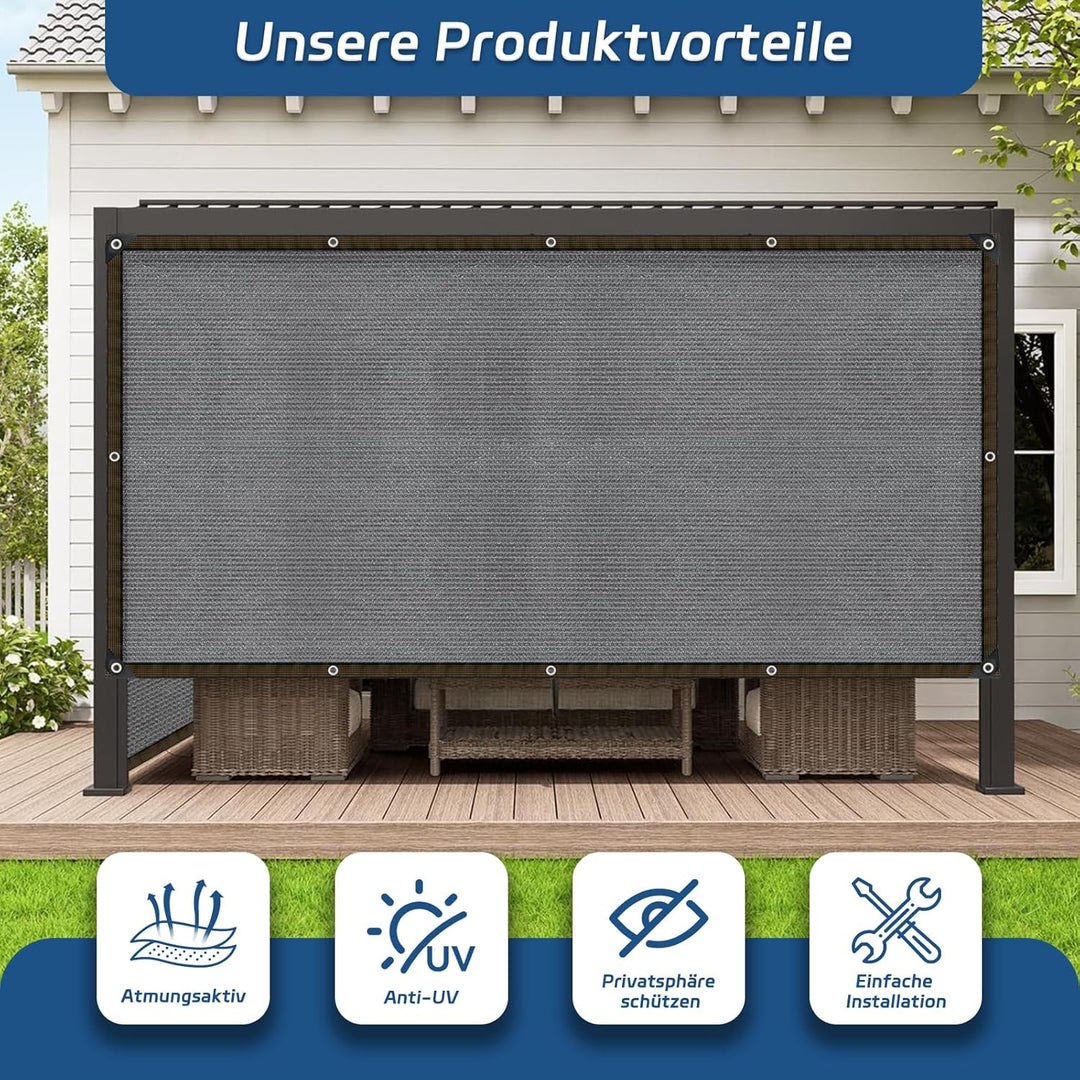 Sonnensegel Garten - Schattennetz mit ösen Outdoor Sonnenschutz 4x5m Schattierungsnetz Netz für Balk