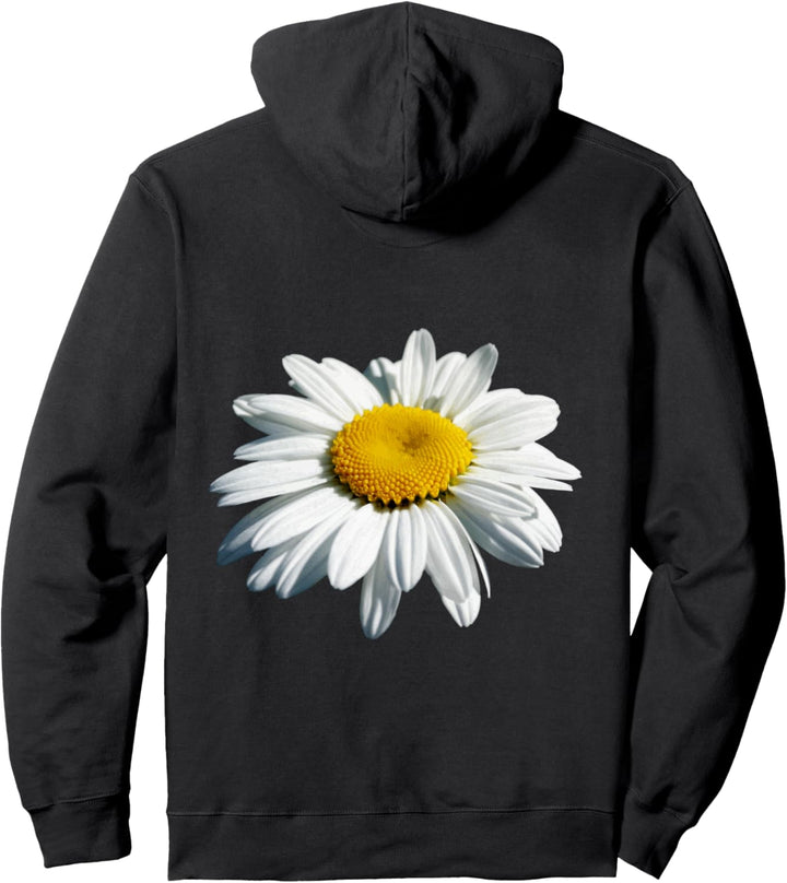 Atemberaubender weisser Margerit-Gänseblümchen-Vektor-Ausschnitt Pullover Hoodie