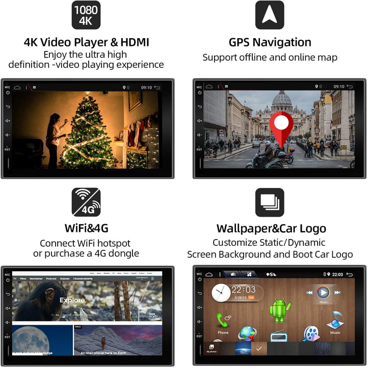 JOYX PX6 Android 10 Doppel Din Autoradio Mit GPS Navi - 4G RAM +64G ROM - Rückfahrkamera KOSTENLOS -