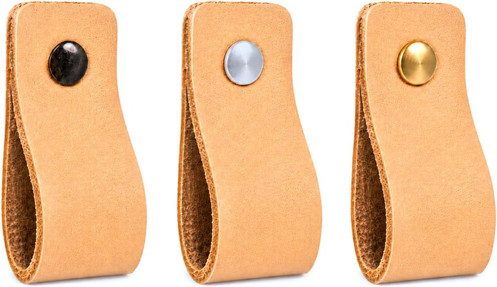 Brute Strength - Ledergriffe für Möbel - Natur - 24 Stück - 12,5 x 2,5 cm - Schrankgriff, Türgriff f