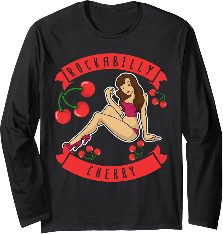 Rockabilly Kirsche - Rock n Roll - Pin Up Langarmshirt