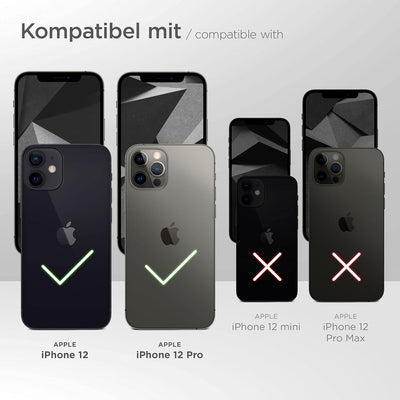 ONEFLOW Handykette 'Twist Strap' kompatibel mit Apple iPhone 12/12 Pro Hülle zum Umhängen transparen