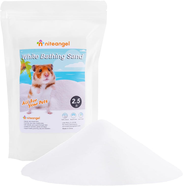 Niteangel Hamster Wüstenbad Sand | Staubfreier Badesand oder Streusand für Hamster, Chinchillas, Ger