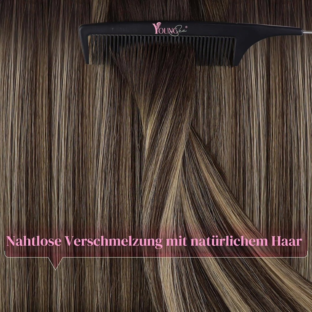 YoungSee Echthaar Extensions Tape Ombre Tape in Extensions Echthaar Kurz 30 cm Tape Haarverlangerung