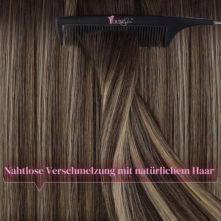 YoungSee Echthaar Extensions Tape Ombre Tape in Extensions Echthaar Kurz 30 cm Tape Haarverlangerung
