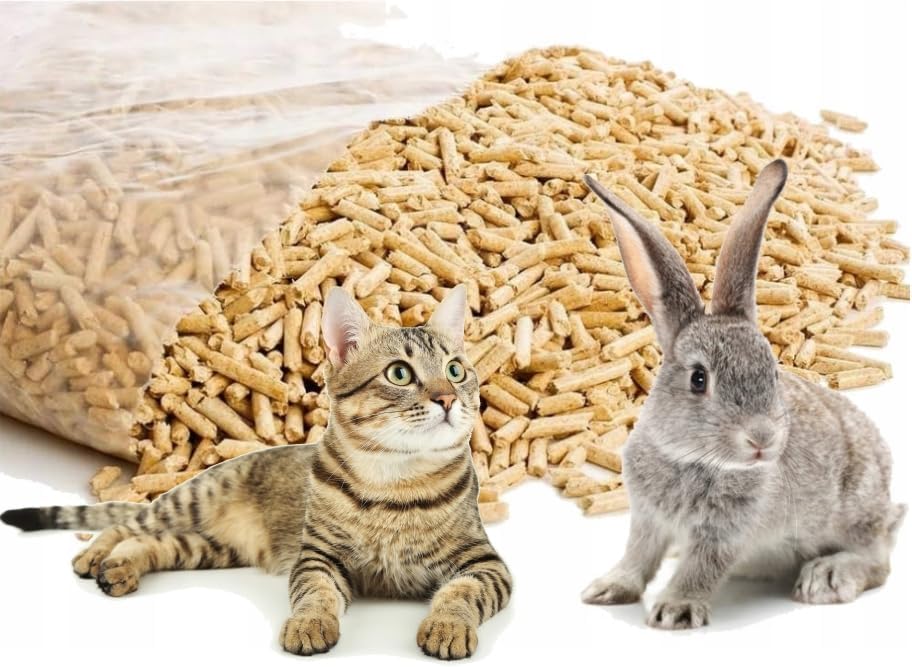 Katzenstreu Pellets | Holzpellets 100% reines Kiefernholz, pflanzliche nicht klumpende Streu für Kat