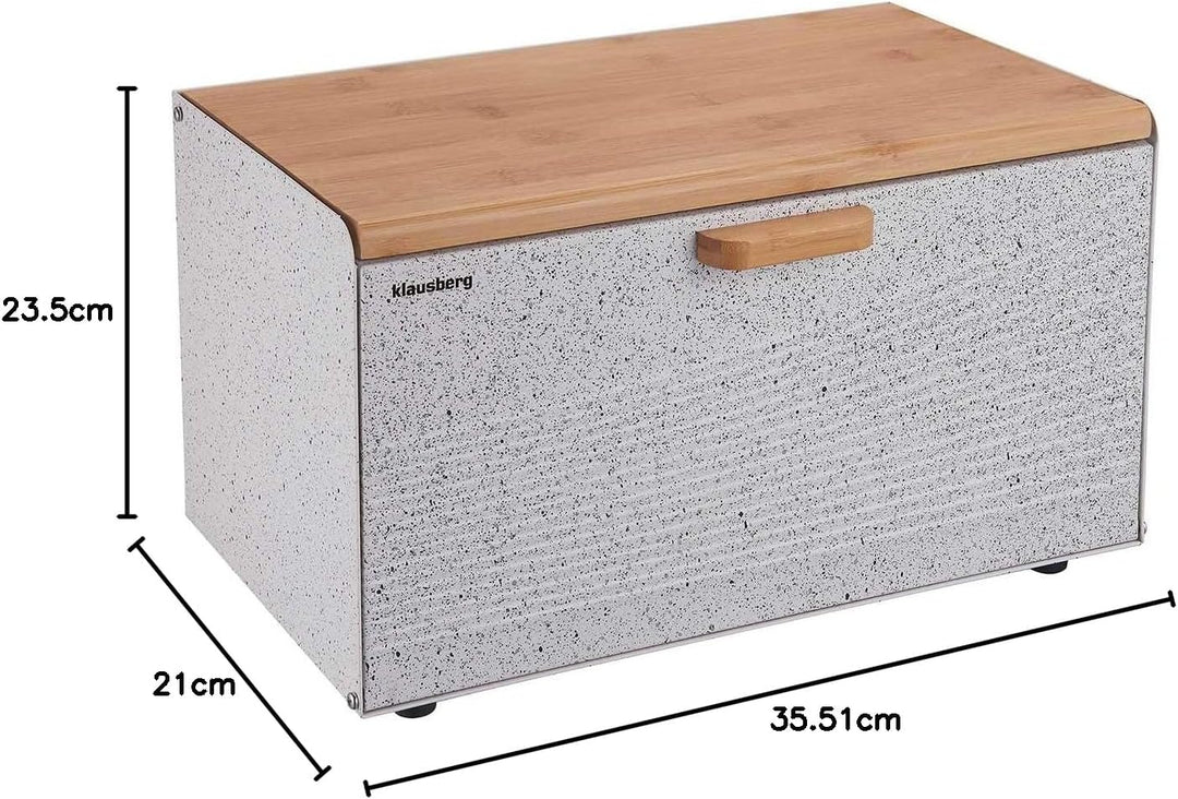 Klausberg Brotbox Brotkasten Brotkiste Holz Edelstahl Brotkorb KB-7466 weiss, Weiss