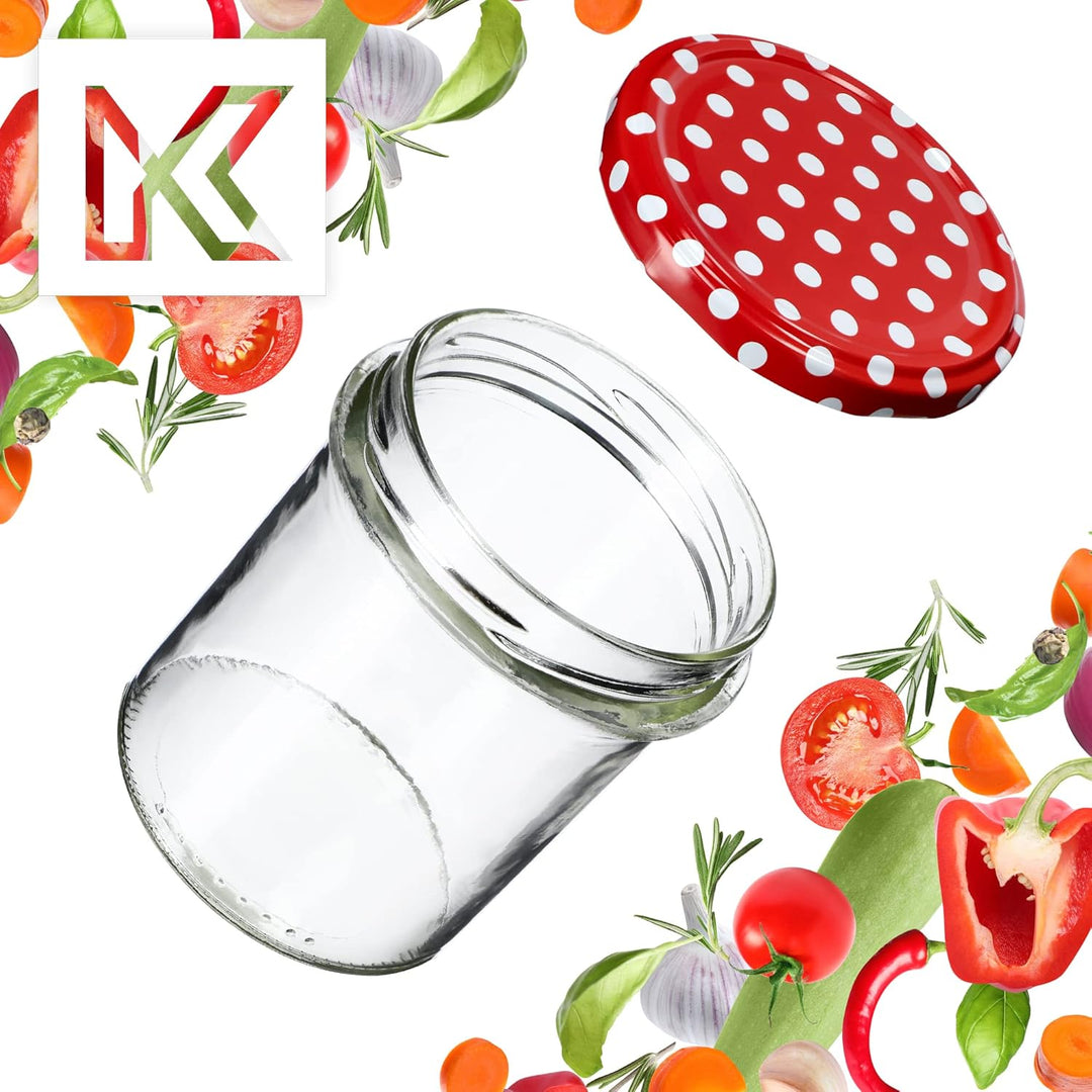 KADAX 10er Set Marmeladengläser 350ml TO82, Einmachgläser Vorratsgläser Mason Jar mit Schraubdeckel,