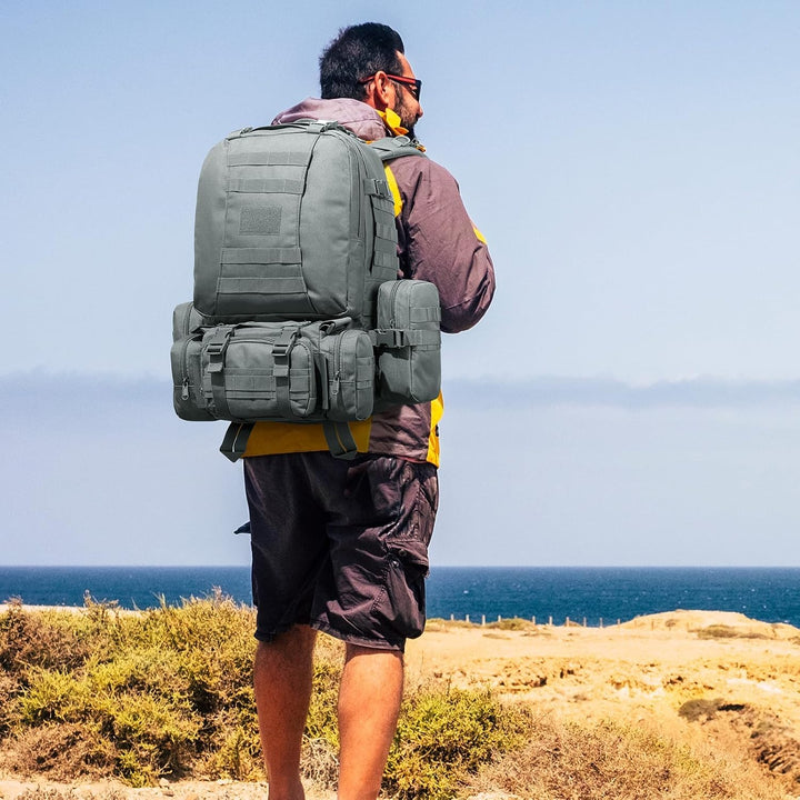 Taktischer Rucksack, 60L Militär Armee Rucksack, grosser Survival Molle Tagesrucksack für Herren und