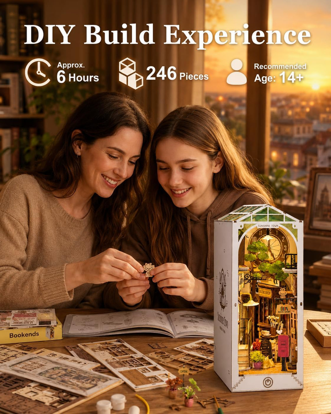 Rolife Book Nook Kits 3D Puzzles Holz Holzpuzzle Erwachsene DIY Bücherecke Holzmodelle Bausätze für